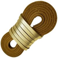 Leather Cord and Lacing, Straps 1/4 x 72 inches for Decorative Projects or Craft Projects (Gold)