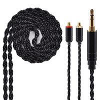 6 Core Upgrade Silver Plated Replacement Cable, Black MMCX Detachable Earphone Cable Replacement Earphone Wire for Shure 846 535 215 315 425 MAGAOSI K5 LZA4 A5 (3.5mm Audio Jack, MMCX)