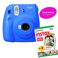 Fujifilm Instax Mini 9 Instant Print Camera (Certified Refurbished) Super Bundle with New Camera Case & Accessories | Photo Album, Photo Stickers, 10 Mini Frames & More (Cobalt Blue)