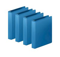 Mead 1 Inch Binders, D Ring Binder, Durable, Customizable, Blue, 4 Pack (W465-14-2925PP)