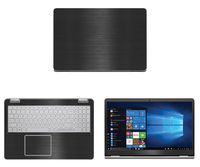 Decalrus - Protective Decal for Dell Inspiron 5584 / i5584 (15.6" Screen) Laptop Black Texture Brushed Aluminum Skin case Cover wrap BAdellInspiron15_5584Back