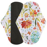 DEESEE(TM) Reusable Bamboo Cloth Washable Menstrual Pad Mama Sanitary Towel Pad Overnight Flow Pads (L(31×8cm), Multicolor)