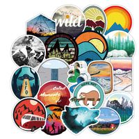 Wilderness Nature Stickers Outdoors Hiking Camping Travel Adventure Stickers Pack 50 Pcs Suitcase Stickers Vinyl Decals for Car Bumper Helmet Luggage Laptop Water Bottle