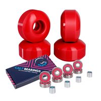 Cal 7 52mm Skateboard Wheels with Bearings (Red)