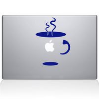 The Decal Guru 0059-MAC-13A-DB Cup Of Coffee Vinyl Sticker, 13" Macbook Air, Blue