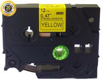 Extra Strength Adhesive Black on Yellow Label Tape Compatible for Brother TZ S631 TZe S631 12mm P-Touch 8m