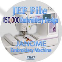 150,000 Embroidery Designs 3 DVD for Janome (JEF) Format