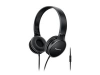 PANASONIC 2-Tone Color Foldable Headphones with Microphone, Call Controller and 3.9 ft Audio Cord Compatible with iPhone, BlackBerry, Android - RP-HF300M-K - On-Ear Headphones (Black/Black)