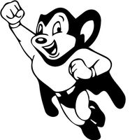 Classic Cartoon Super Hero Mighty Mouse Vinyl Stickers Symbol 5.5" Decorative DIE Cut Decal for Cars Tablets LAPTOPS Skateboard - Black Color