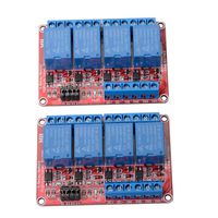 2Pcs DC 5V 4 Channel Relay Module Board Shield with Optocoupler Isolation Suport High/Low Level Trigger Relay for Arduino