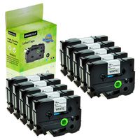 GREENCYCLE 10-Pack Compatible for Brother 0.7" (3/4 Inch) Black on White TZe-241 TZe241 TZ-241 TZ241 Standard Laminated Label Tape for P Touch PT-D600 PT-P900W PTD400 PT-D400AD PTD450 PT-2030 Labeler