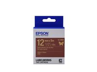 Epson LabelWorks Ribbon LK (Replaces LC) Tape Cartridge ~1/2" Gold on Brown (LK-4NKK) - for use with LabelWorks LW-300, LW-400, LW-600P and LW-700 Label Printers