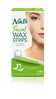 Nad's Facial Wax Strips - Hypoallergenic All Skin Types - Facial Hair Removal For Women - At Home Waxing Kit with 20 Face Wax Strips + 4 Calming Oil Wipes