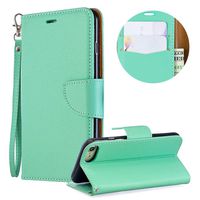 Luxury PU Leather Wallet Case for iPhone 7,Flip Folio Case for iPhone 8,Moiky Mint Multifunctional Magnetic Kickstand Case Cover With Wrist Strap and ID&Credit Cards Slots