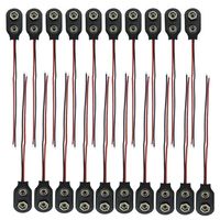 9V Battery Clip Connector w Lead Wires Pack of 20 (1 Type)