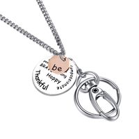 Fashion Lanyard Necklace, Sturdy ID Necklace Lanyards for Women, Women Fashion Key Lanyard, Crimmy Stainless Steel Necklace Badge Holder(Be)