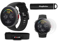 Polar Vantage V Pro with H10 Heart Sensor (Black) Power Bundle with PlayBetter Portable Charger & HD Screen Protectors (4-Pack) | GPS & Barometer | Heart Rate, Multisport Watch