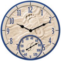 TAYLOR 91501 14"" By the Sea Poly Resin Clock with Thermometer electronic consumer