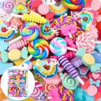 Holicolor 120pcs Slime Charms Cute Set Mixed Assorted Candy Sweets Resin Flatback Slime Beads Making Supplies for DIY Craft Making and Ornament Scrapbooking