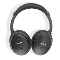 Active Noise-Canceling Headphones Wired Over-Ear Headphones with Mic with Voice Control for 3.5mm Jack Devices (Black)