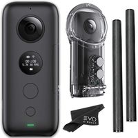Insta360 ONE X 360 Camera with 5.7K 4K 3K Video and 18MP Photos - Bundle Includes Underwater Dive Housing and EVO Gimbals 31mm 3K Carbon Fiber Pole Set (3 Items)