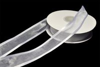 6 Rolls Wholesale Value Lot White 7/8" Ivory 1.5" Organza Sheer Ribbon Satin Edge (7/8" White)