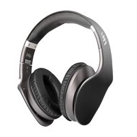 iHip Side Swipe Touch Control Wireless Bluetooth Headphones Over Ear - Foldable, Soft Memory-Protein Earmuffs, w/Built-in Mic and Wired Mode for PC/Cell Phones/TV - Black - Touch Only + Knob