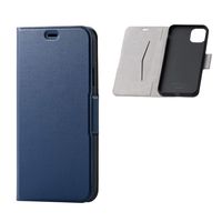 ELECOM-Japan Brand-Smartphone Soft Leather Flip Case Thin and Magnetic Type Compatible with iPhone 11Pro Max Navy PM-A19DPLFUNV