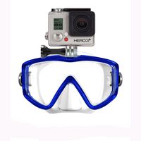 XS Foto Panorama - 3 Window - Extra Qwik Comfort Strap - Built-in Stainless Steel Camera Mount - Diving Mask for GoPro, GoMask (Blue) (MA580BU)