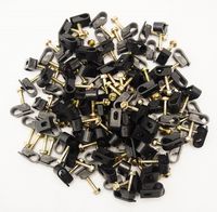 500 Pieces Black Single Screw Flex Clips for RG59 RG6 CO AX SAT CABLE
