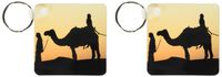3dRose Desert Camels are a way of transportation - Key Chains, 2.25 x 2.25 inches, set of 2 (kc_10070_1)