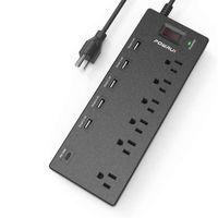 Power Strip, Surge Protector, POWRUI Extension Cord with 6 Outlets and 6 USB Ports, Type C Charger with 18W Power Delivery for Ipad Pro, iPhone 11/ Pro/Max/XS/Max/XR/X, Pixel, Galaxy, ETL Listed