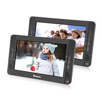 NAVISKAUTO Portable DVD Player for Car with 10.1" Dual Screen, 5-Hour Rechargeable Battery, Supports Seperate Playing or Sync Playback (2 X DVD Player)
