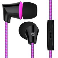 HyperGear Sound Wavez Earphones, In-line Mic for Hands-free Calls & Music, Blocks out Noise/Seal in Sound, Tangle-Free Cable & Precision Bass. (Pink)