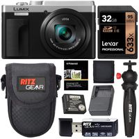 Panasonic Lumix DC-ZS80 4K Wi-Fi Digital Camera (Silver) with 32GB Card + Battery + Charger + Case + Card Reader + Tripod + Kit