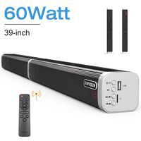 Sound Bar, TOPVISION Detachable Stereo Soundbar (60 Watt and 39-inch) Subwoofer Inside, Strong Bass Wired and Wireless Bluetooth 5.0 Audio Speakers for TV (2019 Updated Version)