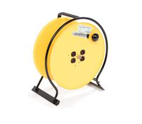 Woodhead Super-Safeway 930 Hand-Wind Reel - NEMA 1 Cord Storage Drum Reel, Large Spool, Steel-Rod Frame