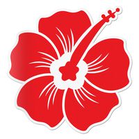 Hibiscus Decal Red Sticker Vinyl Rear Window Car Truck Large Flower Wall Water and Fade Resistant 6 Inches