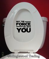 Black - May The Force BE with You 6" x 5" Vinyl Decal Sticker - Star Wars - 20 Color Options