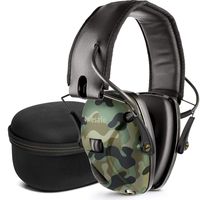 awesafe Electronic Shooting Earmuff, Noise Reduction Sound Amplification Electronic Safety Ear Muffs with Storage Case, Camo