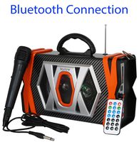 Boytone BT-36M Portable Bluetooth Speaker with Microphone, FM Radio, USB Port | MP3| AUX Ports, Built in Rechargeable Battery | Flashing DJ Lights | Remote Control