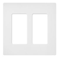 Lutron Claro 2 Gang Decorator Wallplate, SC-2-SW, Snow