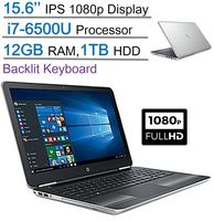 Edition HP Pavilion 15.6 IPS FHD (1920 x 1080) UWVA BrightView Display Laptop PC, Intel Core i7-6500U 2.5GHz, 12GB DDR4 SDRAM, 1TB HDD, Backlit Keyboard, DVD +/- RW, Windows 10-Silver