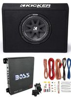 Kicker New 10TC104 10" 300W Subwoofer + Sub Box + Boss R1100M 1100W Amp +Amp Kit