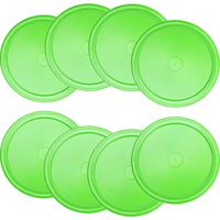 8 Pieces Air Hockey Pucks Replacement Round Pucks for Game Tables, Equipment, Accessories (Green, 2.5 Inch)