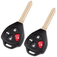 ECCPP 2X Uncut 4 Buttons Ignition Key Fob Case Replacement fit for 08-2012 Toyota Avalon Toyota Corolla/ 09-2012 Toyota Venza/ 07-2011 Toyota Camry HYQ12BBY
