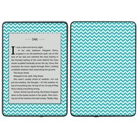MightySkins Skin Compatible with Amazon Kindle Paperwhite 2018 (Waterproof Model) - Turquoise Chevron | Protective, Durable, and Unique Vinyl Decal wrap Cover | Easy to Apply, Remove| Made in The USA