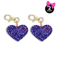 Personal Safety Alarm for Women - 2 Pack Ahh!-larm 115 Decibel Self-Defense Panic Alarm, LED Safety Light and Keychain Clip, Purple Glitter Heart