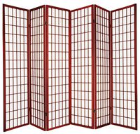 Legacy Decor 6 Panel Japanese Oriental Style Room Screen Divider Cherry Color