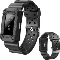 Lwsengme X4-TECH Classic Fitness Replacement Accessories Wrist Band Compatible with Fitbit Charge 2 HR (New-Black)